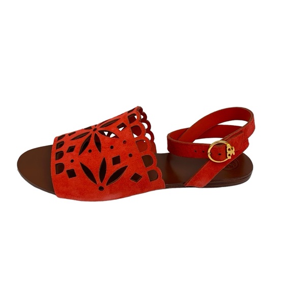 Tory Burch May Perforated Ankle Strap Sandal 6.5 NWB Including Dust Bag - Picture 5 of 13